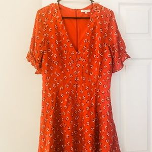 Red floral Madewell Dress